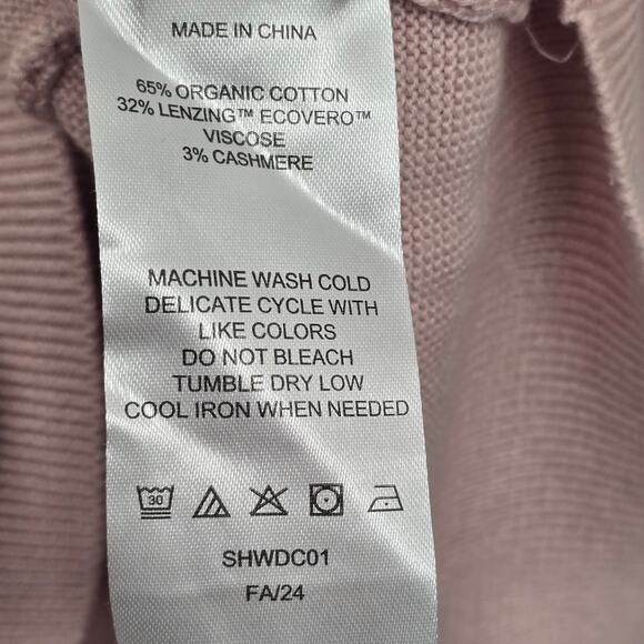 Quince Cotton Cashmere Dolman Sweater Pink XL Soft Knit Minimalist Cozy Luxury - Picture 6 of 9